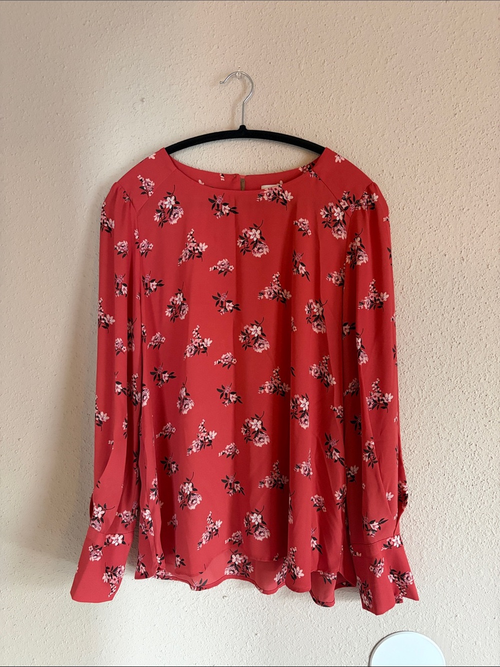 Women's Floral Long-Sleeve Blouse - Red